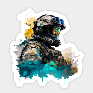 Soldier watercolor print Sticker